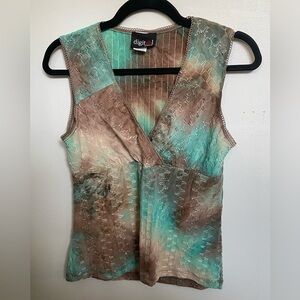 Digit@l | Tie-Dye Vintage Sleeveless Wrapover Top